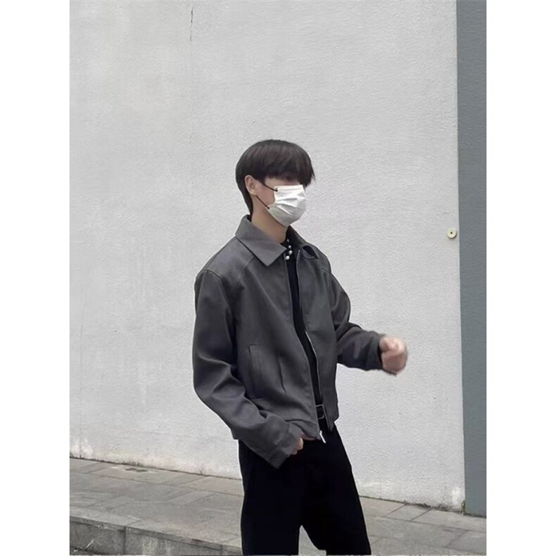 老钱风简约短款夹克男宽松boxy翻领纯色西装外套B289-J2570特P90,男装夹克,电商B289