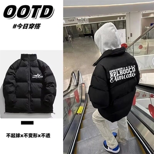 JY397-P64 黑色立领棉服男女秋冬季2025新款棉衣外套图片