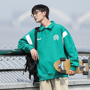 秋季新款卫衣city boy翻领落肩长袖上衣VE55136-P36控68图片