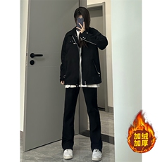 B221美式ins高街加绒加厚牛仔裤LK23010-P60控78加绒P70控98，男装牛仔裤，电商B221
