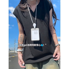 XZ809A/BXXX02/特P14不缺货肌理感美式V领坎肩背心T恤，男装背心/马甲，星座809A(原222-1)