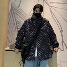 迷彩格子外套男春秋款连帽青少年春装冲锋衣夹克大码JK076-P100，男装夹克，星座308B-2