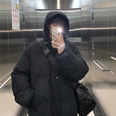 25年特殊面料羽绒棉服港风中性潮牌连帽棉衣外套A170-M861-TP100，男装棉衣，电商A170