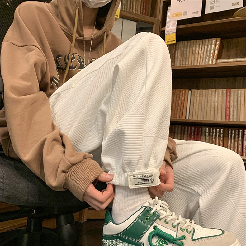 DM186-P50男装宽松休闲束脚松紧腰运动裤2025春夏新款图片