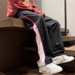 秋季美式insi高街hiphop拼接宽松运动长裤货号K2315P4568图片
