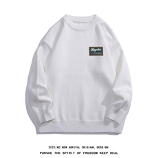 白底22秋冬新款潮流小标印花保暖圆领套头毛衣M1054P50控68，男装针织衫/毛衣，电商A247-1