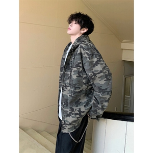 2026春款新款男女同款宽松上衣潮牌港风痞帅牛仔外套HY698TP55图片