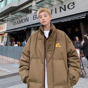 冬季潮流假两件棉服外套图片