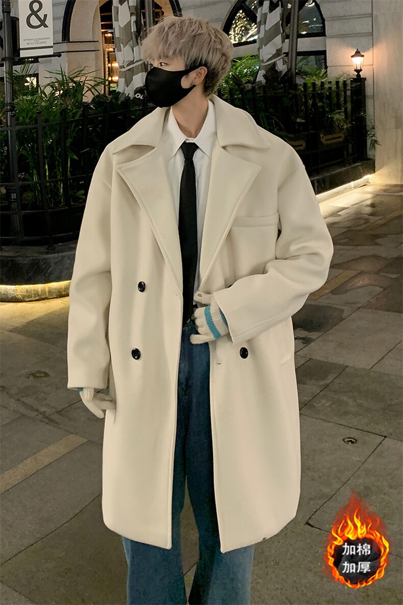 休闲修身毛呢大衣男中长款呢子风衣英伦雅痞男装外套MN9571/P100,男装毛呢大衣,电商B316