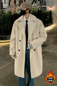 休闲修身毛呢大衣男中长款呢子风衣英伦雅痞男装外套 MN9571/P100图片