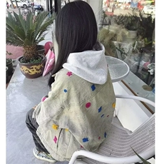 现货美式街头黄泥做旧水洗牛仔外套男嘻哈宽松潮情侣夹克牛仔夹克，男装工装外套，星座302B