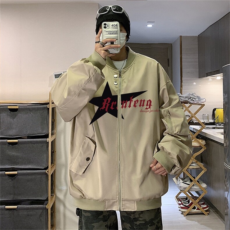 电商DSA028-JKG2302P60100聚酯新款港风工装夹克男控88,男装夹克,电商A028