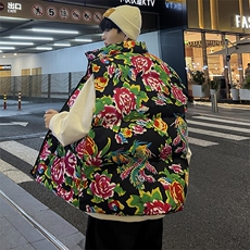M3风东北大花棉马甲外套大码宽松秋冬汉服外衣坎肩背心演出服，女装马甲，星座115A(原星座507）