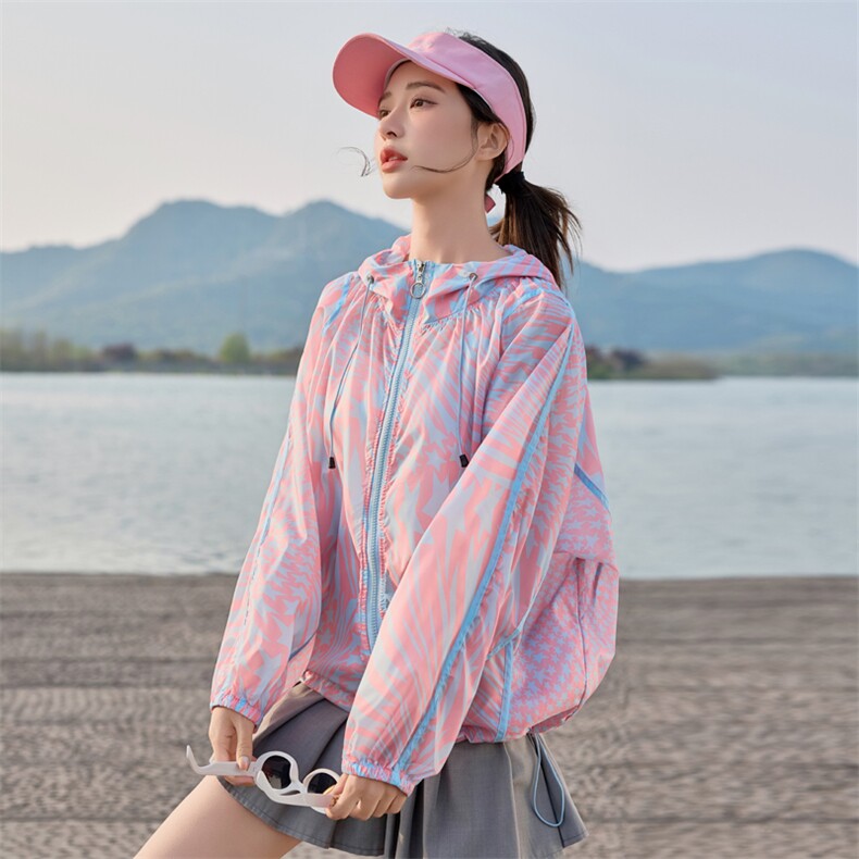 户外休闲宽松印花防晒衣女2025夏季新款洋气减龄超好看防晒服外套,女装防晒衣,悦祺
