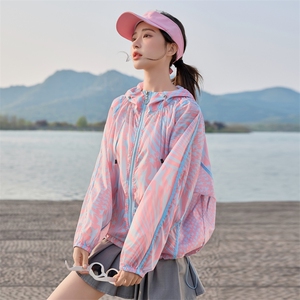 户外休闲宽松印花防晒衣女2025夏季新款洋气减龄超好看防晒服外套图片