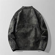 JK896-P100男士加绒皮衣韩版修身帅气机车服立领pu皮夹克外套潮，男装夹克，电商D310B-1