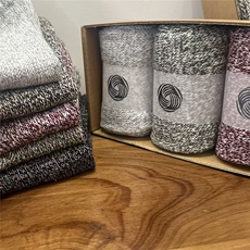 2025秋冬百搭时尚简约女花纱毛袜子，袜子，慕洵羊绒