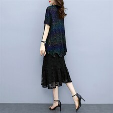 2021夏季新款时尚优雅气质圆领简约休闲舒适显瘦两件套，女装套装/套裙，香香