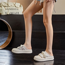 魔术贴包头拖鞋女2024夏季新款厚底外穿时尚凉拖休闲百搭透气半拖，女鞋拖鞋，电商A223