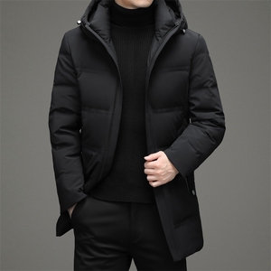 2023冬季新款中长款羽绒服爸爸装加厚连帽纯色外套DFLDY1013-P315图片