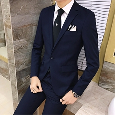 一粒扣纯色男装西服套装两件套商务职业1012-W6503，男装西服套装，星座1012