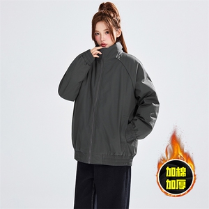 现货美式高街休闲棉衣夹克三防立领纯色户外工装加厚棉服外套图片