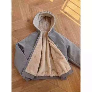 现货高品质美式冬季重磅座山雕大毛毛领pu皮棉衣男女加厚外套图片