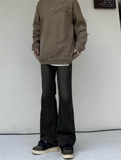 高级感水洗做旧微喇牛仔裤修身显瘦XZ310A-4-NZ05加绒65，男装牛仔裤，星座310A-4
