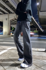 B221美式ins高街暗黑小众个性拼接直筒牛仔裤LK23141-P65控88，男装牛仔裤，电商B221