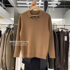 欧美翻领针织polo衫男高级感修身长袖2026v型叠领线衣保罗针织衫，男装针织衫/毛衣，星座715-4
