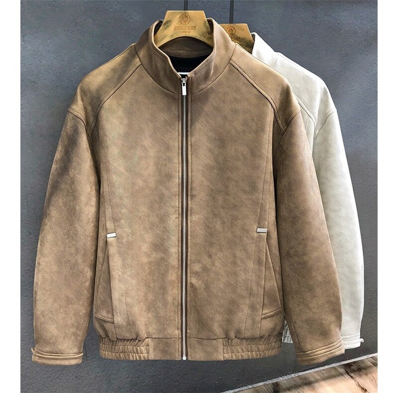 W10519-P95网图现货新款麂皮绒立领夹克外套高品质,男装夹克,星座1608