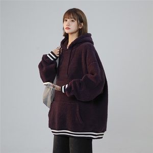 2025冬季新款纯色羊羔毛套头外套棉服M2067特P45图片