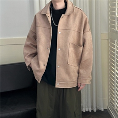 现货日系鹿皮绒外套男宽松休闲呢子夹克A351-A130-P125，男装夹克，电商A351