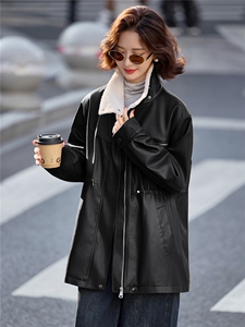 【冬季女装新款】中长款派克服加绒加厚保暖皮棉P-155图片