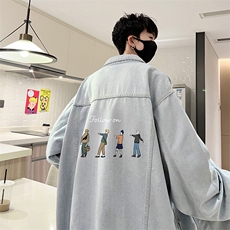 牛仔夹克男大码牛仔外套男茄克NJ77043-P60加绒款-P75，男装夹克，电商A040