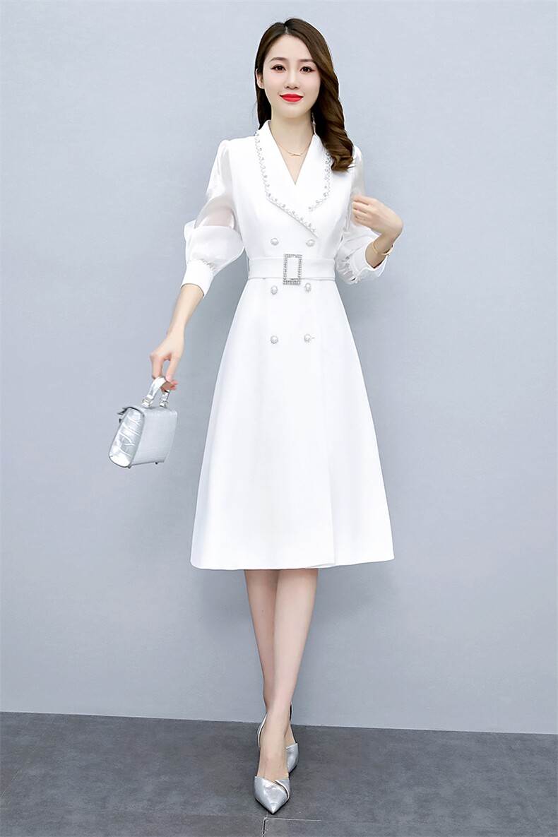 2024春装新款淑女气质修身显瘦长袖连衣裙甜美优雅小香风裙子,女装连衣裙,依如秀(原杭风阁)