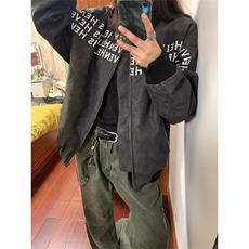 字母印花棒球服外套男女秋冬季新款美式飞行员夹克上衣AA300-P63，男装夹克，星座1008