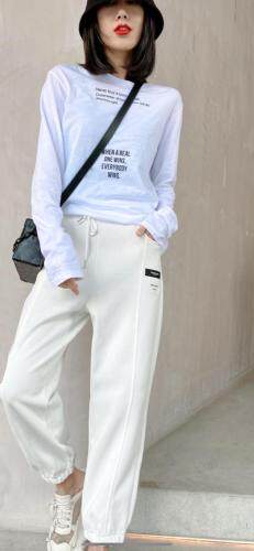 贴标卫裤,女装休闲裤,LL+