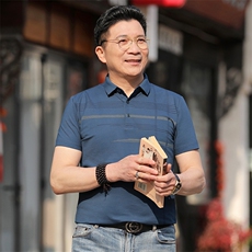 polo衫男士短袖t恤夏季薄款翻领半袖商务保罗休闲带领短袖上衣，男装T恤，电商B212（原钱塘6029）