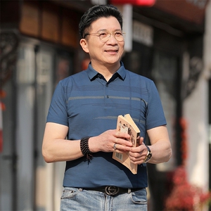 polo衫男士短袖t恤夏季薄款翻领半袖商务保罗休闲带领短袖上衣图片