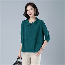 大码宽松休闲上衣春季新款长袖显瘦百搭时尚女装，女装大码女装，秋牧寒烟