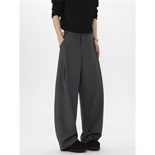 春秋美式高街休闲裤男女垂感阔腿西裤长裤纯色西装裤宽松直筒裤子，男装西服套装，电商A443