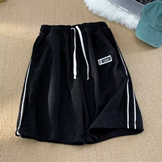 休闲短裤男韩版潮流贴标帅气2024夏季新款ins宽松五分裤K3966-P30，男装休闲裤，星座412-3