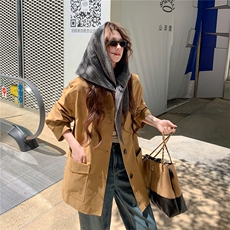 韩系巨好看风衣女款2025秋新款今年流行爆款巴恩风高级感上衣外套，女装风衣，2C022