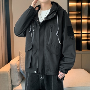 春季现货中性风大码户外夹克男连帽冲锋衣外套DSA157B-J152-P60图片