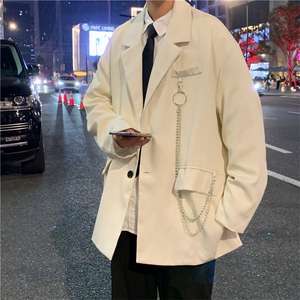 送铁链小西装男ins休闲夹克上衣2024新款春秋西装外套XZ01382-P53图片