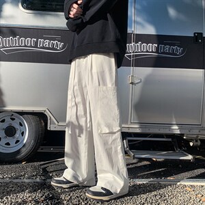休闲裤男ins高街港风工装裤春秋季潮牌多口袋直筒拖地裤K0693-P40图片
