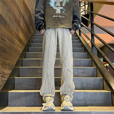 微喇美式高街纯黑色牛仔裤男hiphop水洗复古牛仔裤K790-特批45，男装牛仔裤，星座718-1