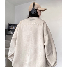 刺绣麂皮绒卫衣女QC5184-TP40控价58美式秋季新款圆领男外套，男装卫衣，电商A102-1