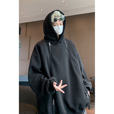 得物二开卫衣重磅华棉光板连帽卫衣B386-DB52-批48，男装卫衣，电商B386